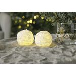 STAR TRADING LED-Kugelkerze 'Snowball' 2er Set 2 x Kugelkerze, 2 x Batterie CR2032