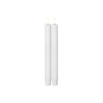 STAR TRADING LED Wachskerze Flamme Stripe 2er Set Batterie Timer weiß 25x2,1cm