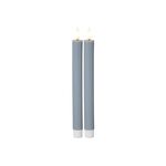 STAR TRADING LED Wachskerze Flamme Stripe 2er Set Batterie Timer blau 25x2,1cm