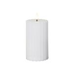 STAR TRADING LED Wachskerze Flamme Stripe Batterie Timer weiß 15x7,5cm