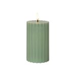 STAR TRADING LED Wachskerze Flamme Stripe Batterie Timer grün 15x7,5cm