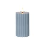 STAR TRADING LED Wachskerze Flamme Stripe Batterie Timer blau 15x7,5cm