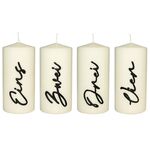 WIEDEMANN Stumpenkerze 'Zahlen 1-4' 4er Set