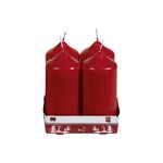 Stumpenkerze 11cm Ø5cm bordeaux 4 Pack