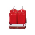 Stumpenkerze 8cm Ø4cm rot 4 Pack