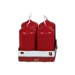 Stumpenkerze 8cm Ø4cm bordeaux 4 Pack