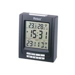 MEBUS Funkwecker digital ohne 1x AAA Batterie 8,5x7x2,5cm schwarz