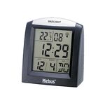 MEBUS Funkwecker digital ohne 1x AAA Batterie 8x7x2,5cm schwarz