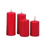 Advents-Stumpenkerze bordeaux 4 Pack