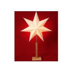 STAR TRADING Standleuchter Stern Karo 70cm Ø43cm beige