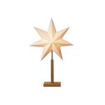 STAR TRADING Standleuchter Stern Karo mini 55cm Ø34cm beige