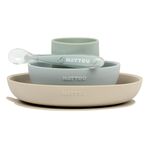 Nattou Esslerngeschirr-Set 4-teilig 1x Löffel L 16 cm, 1x Becher H 7 cm, 1x Schale Ø 13 cm, 1x Teller Ø 19 cm