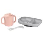 BEABA Esslernset Teller, Tasse, Löffel 2. Altersstufe