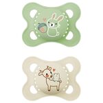 MAM Schnuller Original Pure Silikon uni 'Hase / Reh' 2er Set 2er Set