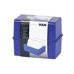 HAN Karteibox DIN A7 quer blau inkl. 100 Karten und A-Z Register