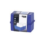 HAN Karteibox DIN A8 quer blau inkl. 100 Karten und A-Z Register