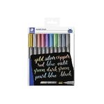 STAEDTLER Marker metallic brush 10ST 10er Etui