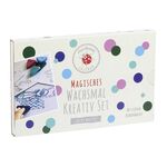 Wachsmal Kreativ-Set 'unter Wasser' 10-teilig 4 Wachsmaldreiecke | 1 Metallic Wachsmaldreieck | 5 Papierschablonen