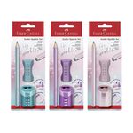 Faber Castell Bleistiftset Jumbo 'Sparkle Cosmic' 3-fach sortiert 1 Bleistift, 1 Spitzdose, 1 Radierer