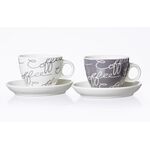 RITZENHOFF & BREKER Cappuccinotasse 'Cornello grey' mit Untere 2er Set
