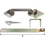 Klinkenset 260mm galvanisch,gelb verz.f.Flechtzaun- u.leichte Holztore GAH
