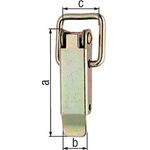Kistenverschluss H.61mm B.22mm STA galv.gelb verz.f.Vorhangschl.m.max Ø7mm GAH