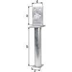 T-Pfostenträger 130x500x80x90mm STA roh TZN GAH