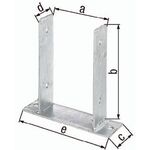 U-Pfostenträger ETA-10/0210 91x200x60x50x200mm TZN z.Aufschr.GAH