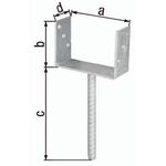 U-Pfostenträger ETA-10/0210 81x100x200x60mm TZN m.Betonanker a.Riffelstahl GAH