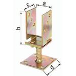U-Pfostenträger 71-131x110x70x100mm TZN breitenverstellbar,zum Aufschr.GAH