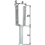 U-Pfostenträger ETA-10/0210 91x200x200x50mm TZN m.Betonanker a.T-Eisen GAH