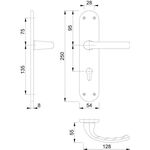 Renovationsgarnitur Tôkyô 1710/3334 Alu.F1 PZ 4-KT.8mm Entf.72mm HOPPE