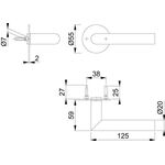 Türdrückerpaar Ams.E1400Z/849N VA F69 m.Drückerrosetten 4-KT.8mm HOPPE
