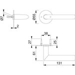 Türdrückerpaar Stock.E1140Z/849N VA F69 m.Drückerrosetten 4-KT.8mm HOPPE