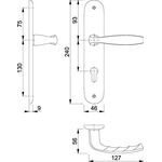 Langschildgarnitur NY 1810/273P Alu.F1 PZ 72mm DIN L/R HOPPE