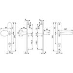 Profiltürgarnitur NY 76G/3346/1810 Alu.F1 PZ f.TS 67-72mm HOPPE