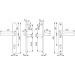 Profiltürgarnitur NY 099KH/3346/1810 Alu.F1 PZ f.TS 67-72mm HOPPE