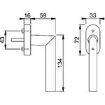 Fenstergriff Stock.0140/US956 Alu.F1/naturf.32-42mm Secustik®/VarioFit® Stand.