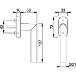 Fenstergriff Ams.E0400/US956 VA ma 32-42mm Secustik®/VarioFit® Stand.HOPPE