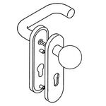 Kurzschildgarnitur 111R03.113 90 Ku.90 PZ rd Drückergrt.HEWI