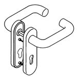 Kurzschildgarnitur 111R01.110 99 Ku.99 PZ rd Drückergrt.HEWI