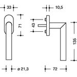 Fenstergriff 162XAFG.2 30mm VA ma 30mm Stand.HEWI