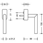 Fenstergriff abschl.162PCFGA.2 30mm Ku.99 reinweiß 30mm abschl.HEWI