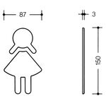 Symbol Frau 801.91.020 PA Farb-Nr.97 B.87mm H.150mm S.3mm HEWI