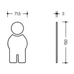Symbol Mann 801.91.010 PA Farb-Nr.90 B.71,5mm H.150mm S.3mm HEWI