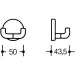 Doppelhaken 477.90.025 2 Hak.PA 50 stahlblau D.50mm A.43,5mm HEWI