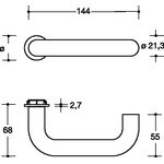 Türdrückerpaar 111XAM06.130 VA XA m.Mini-Drückerrosette 4-KT.8mm HEWI