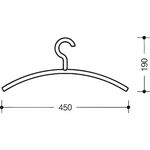 Kleiderb.570.1 92 Ku.92 grau B.450mm H.190mm HEWI