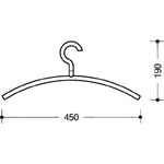 Kleiderb.570.3B 92 Ku.92 grau ma B.450mm H.190mm HEWI