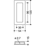 Schiebetürmuschel 544.54B120 PA 90 tiefschwarz ma matt rechteck.TS ab 17mm